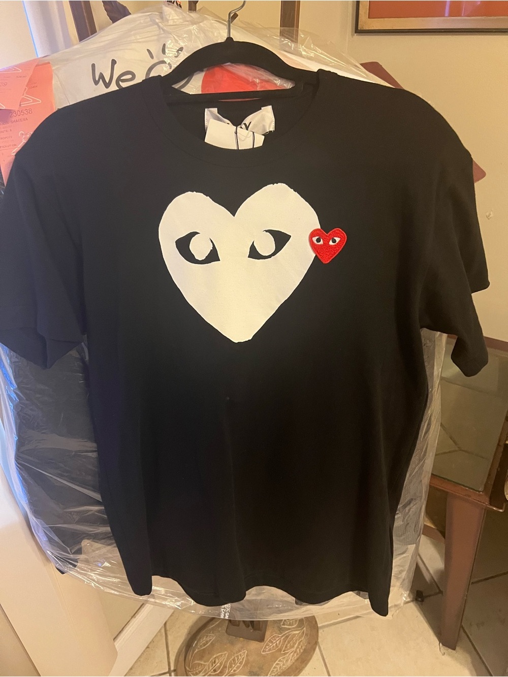 COMME des GARÇONS PLAY Heart T-Shirt – Black – Size L